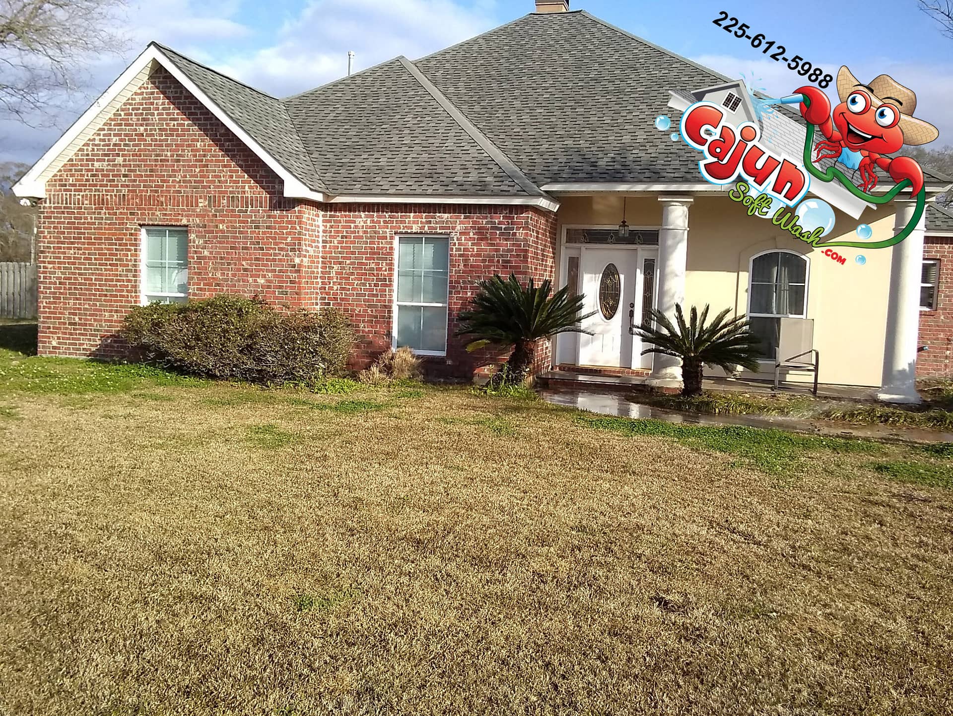 Cajun Soft Wash residential roof cleaning exterior