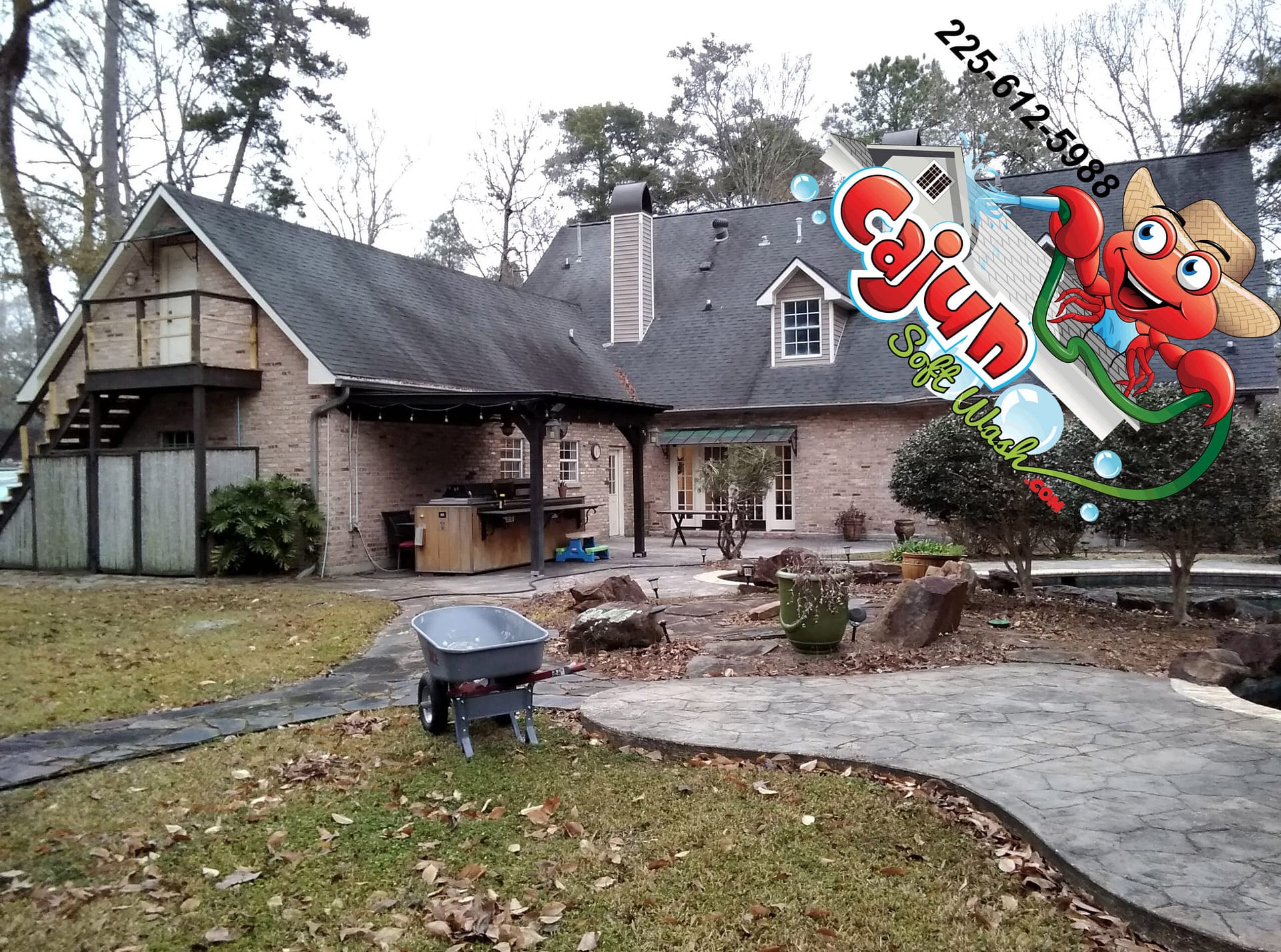 Cajun Soft Wash residential roof cleaning exterior